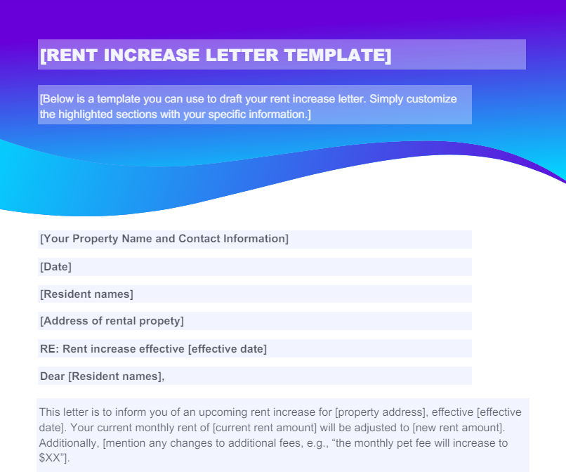 rent increase letter template